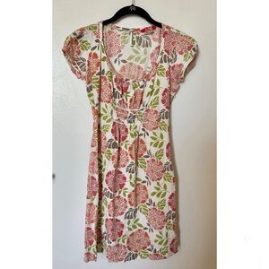 Boden Floral Cotton Shift Dress Sz 2R 2 Pink Sleeveless